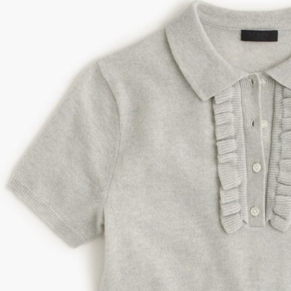J Crew Italian Cashmere Ruffle Polo Sweater Top - Picture 15 of 15